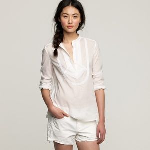 J.Crew White Embroidered Bib Tunic